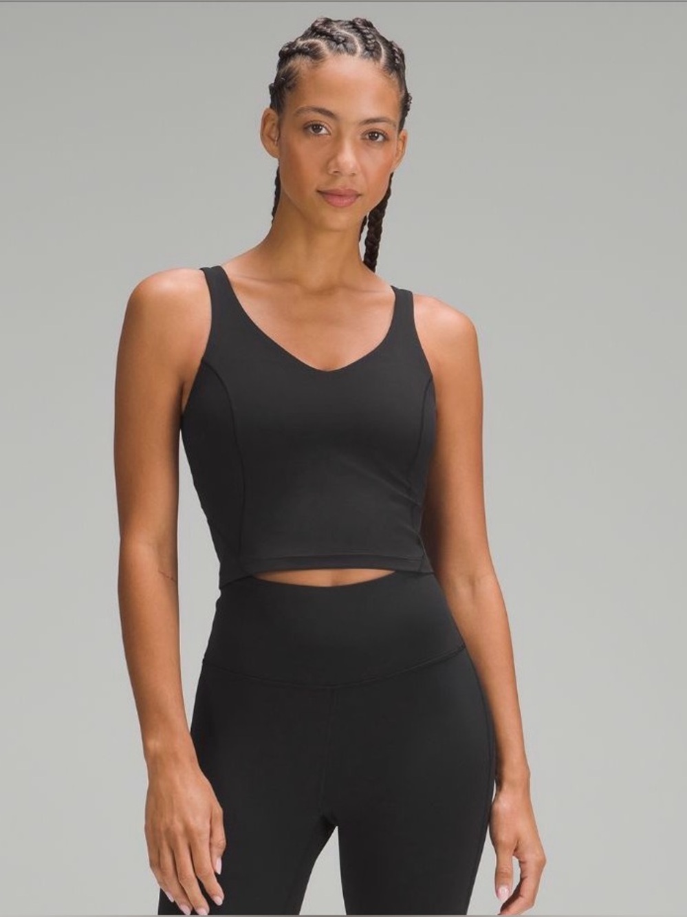 lululemon Align Crop Tank Black Size 6 Removable Pads EUC